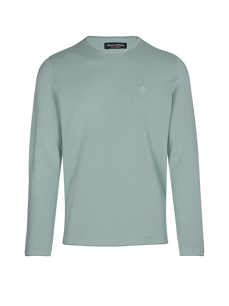 Rundhalspullover MARC O'POLO "aus zertifizierter Bio-Baumwolle", Damen, Gr. L, midnight moss, Obermaterial: 100% Baumwolle, unifarben, Rundhals, Pullover Rundhalspullover 2